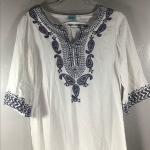 Daven Embroidered Mini Dress or Long Shirt LNC